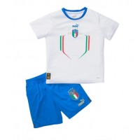 Echipament fotbal Italia Tricou Deplasare 2022 pentru copii maneca scurta (+ Pantaloni scurti)